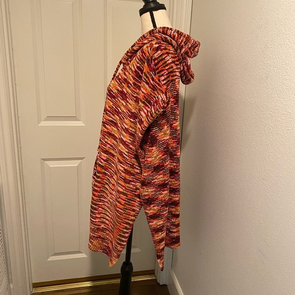 Women’s Poncho Boho Hooded Chenille Multi Colored Oversized One Size NEW - Picture 12 of 12